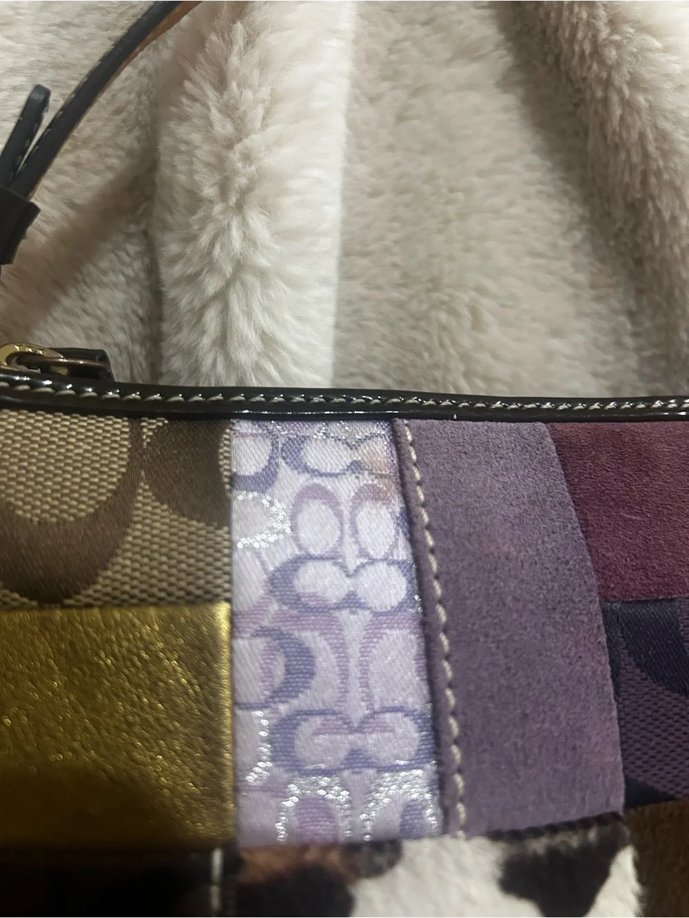 Coach Y2K Purple Patchwork Demi ShoulderBag 7071